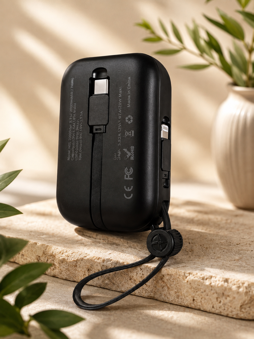 Batería Portátil Voltify 20,000 mAh - Carga Rápida 22.5W con Cables Integrados