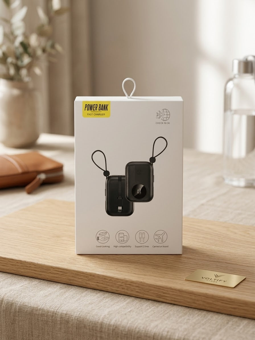 Batería Portátil Voltify 20,000 mAh - Carga Rápida 22.5W con Cables Integrados